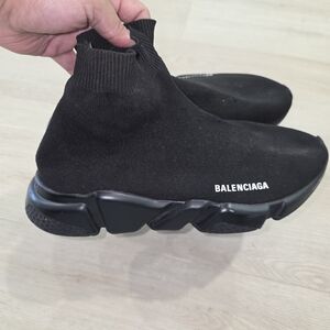 Balenciaga Black Speed LT Sock Sneakers High Top Men Size 9 Shoes No Insoles